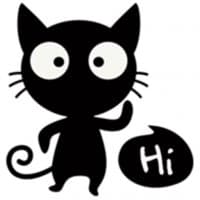 «Sneaky Black Cat» sticker set