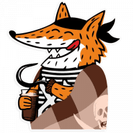 «Pirate fox» sticker set