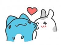 «BugCat Capoo & Tutu-love and eat» sticker set